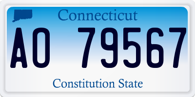 CT license plate AO79567