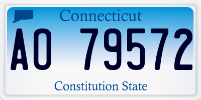 CT license plate AO79572