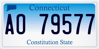 CT license plate AO79577
