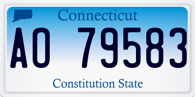 CT license plate AO79583