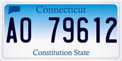 CT license plate AO79612