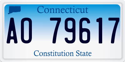 CT license plate AO79617