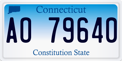 CT license plate AO79640