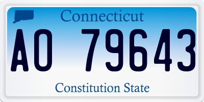 CT license plate AO79643