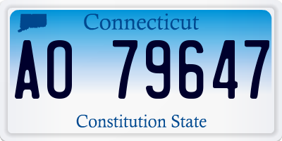 CT license plate AO79647