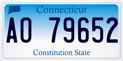 CT license plate AO79652