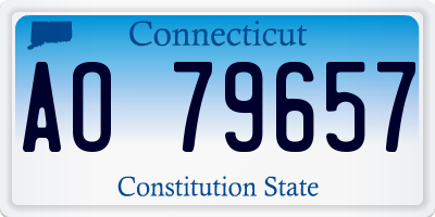 CT license plate AO79657