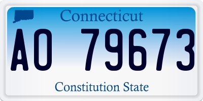 CT license plate AO79673