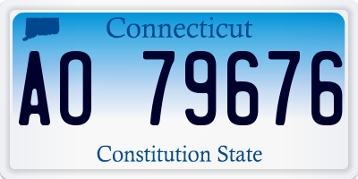 CT license plate AO79676