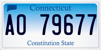 CT license plate AO79677