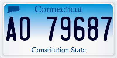 CT license plate AO79687
