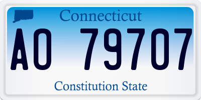 CT license plate AO79707