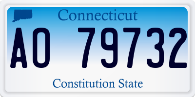 CT license plate AO79732