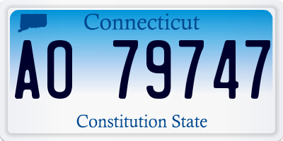 CT license plate AO79747