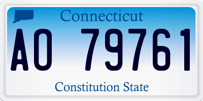 CT license plate AO79761
