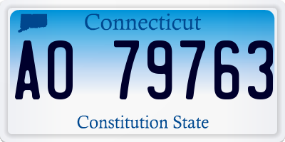 CT license plate AO79763