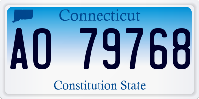 CT license plate AO79768