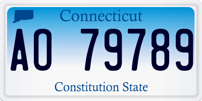 CT license plate AO79789