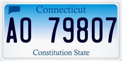 CT license plate AO79807