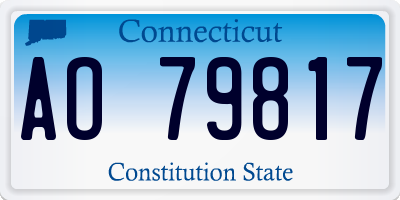 CT license plate AO79817