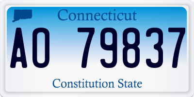 CT license plate AO79837