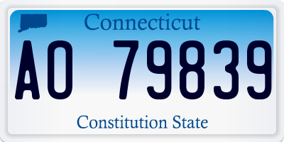CT license plate AO79839