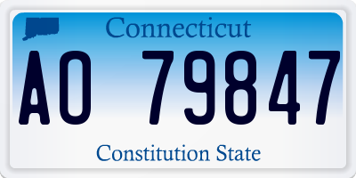 CT license plate AO79847