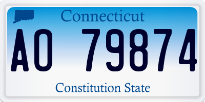 CT license plate AO79874