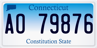 CT license plate AO79876
