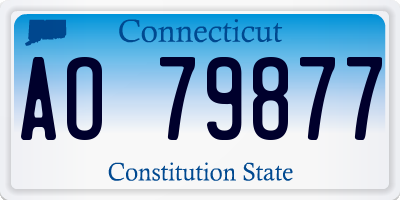 CT license plate AO79877
