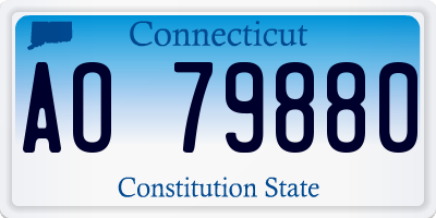 CT license plate AO79880