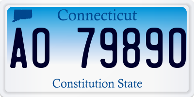 CT license plate AO79890