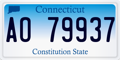 CT license plate AO79937