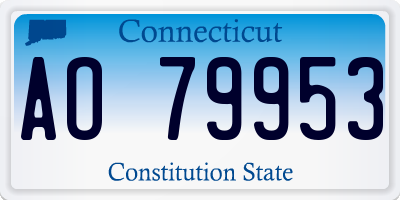 CT license plate AO79953