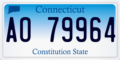 CT license plate AO79964