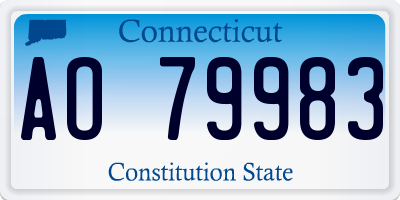 CT license plate AO79983