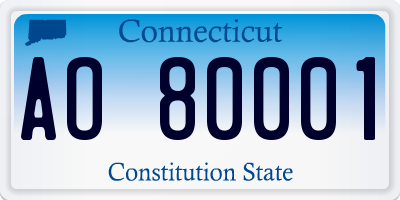 CT license plate AO80001