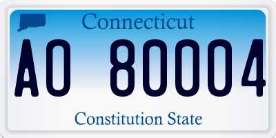 CT license plate AO80004