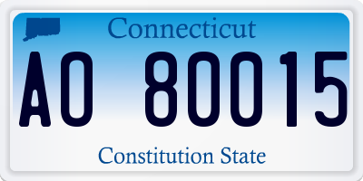 CT license plate AO80015