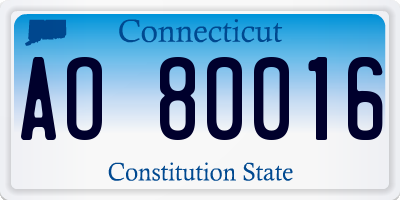 CT license plate AO80016