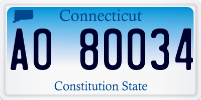 CT license plate AO80034