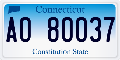 CT license plate AO80037