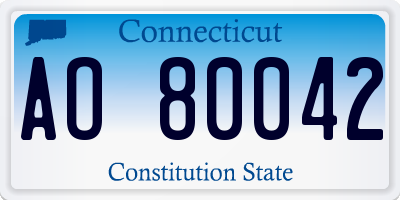 CT license plate AO80042