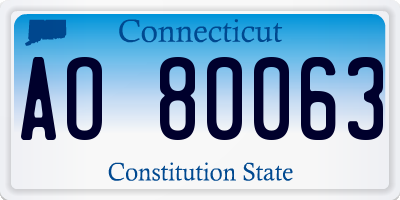 CT license plate AO80063