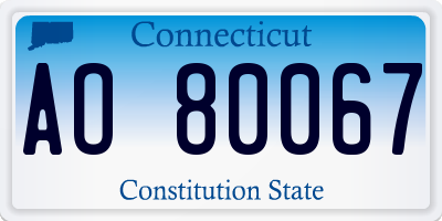 CT license plate AO80067