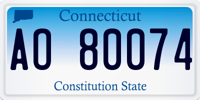 CT license plate AO80074