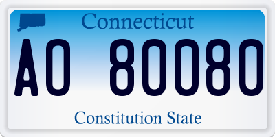 CT license plate AO80080