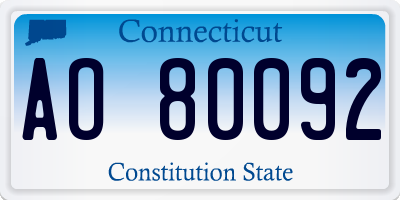 CT license plate AO80092