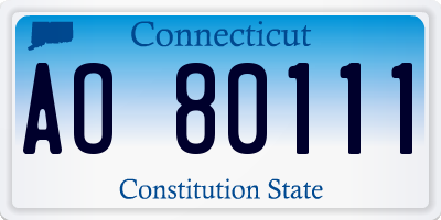 CT license plate AO80111