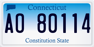 CT license plate AO80114